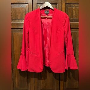 Worthington Red Bell Sleeve Blazer